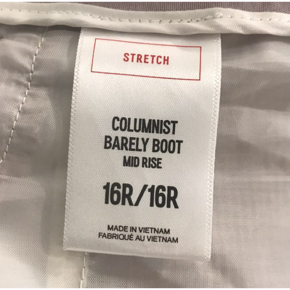 Express Columnist Barely Boot Mid Rise Pants Dusty Pink Check Pockets Size 16 - Picture 9 of 10